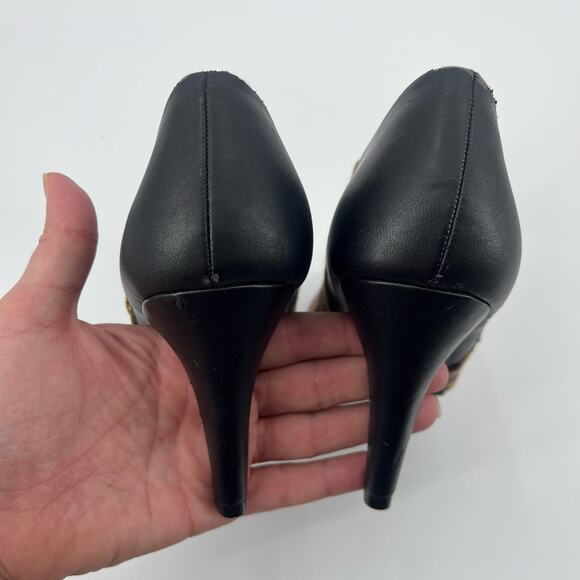 Y2K Dexflex Comfort Leopard Bootie heel womens Shoes Sz 9 Stiletto Glam Rocker - Picture 7 of 15